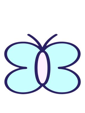 basit cesur resimli kelebeğin hareketli animasyonu