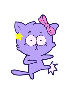 Parlayan yıldızlar çizgi film kedisinin animasyonunu etkiler.