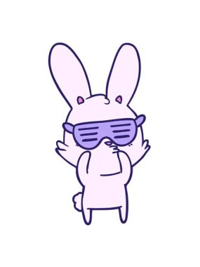 Meraklı tavşan tasarımının hareketli animasyonu