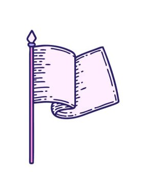 Dövmenin geleneksel beyaz bayrak stilinde canlandırmasını renklendir