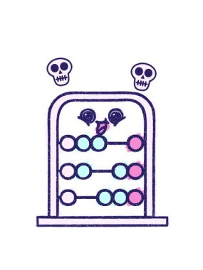 Abaküs Tebeşir Çiziminin dönen kafatası animasyonu