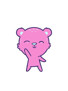 Mutlu bir çizgi film ayısının yanıp sönen radyal çizgileri.