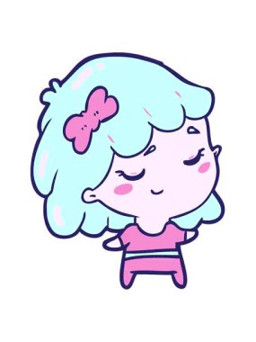 Sevimli mutlu kızın titreşimli hareketli animasyonu