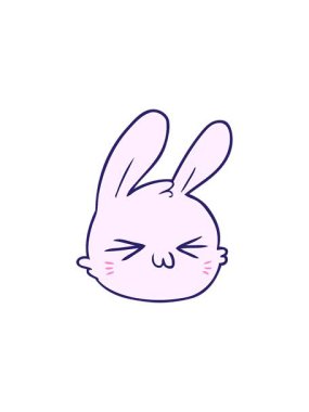 starburst effect animation of rabbit face cartoon