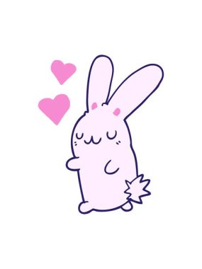 bob and pause animation of cartoon rabbit in love