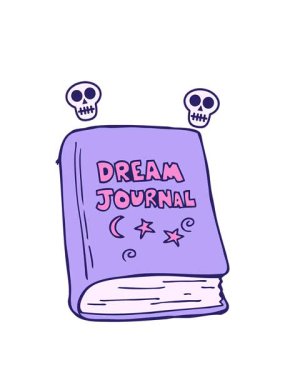 Çizgi film rüya günlüğünün kafatası animasyonu