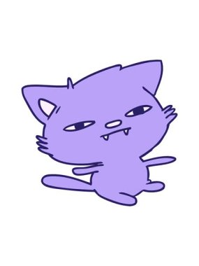 Şirin kawaii kedisinin serbest çizim hareketli animasyonu