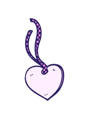jiggle and pause animation of cartoon doodle heart shaped gift tag