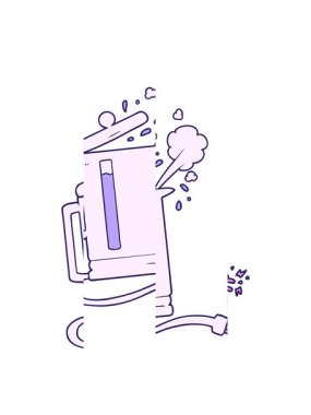 Karikatür animasyonu elektrik ısıtıcısı kaynıyor.