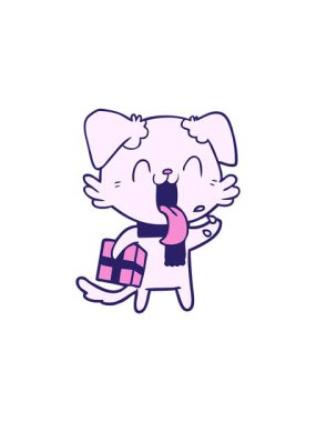 Şimdiki karikatür soluyan köpeğin satış animasyonu