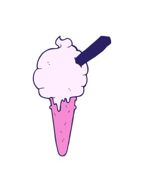 bob and pause animation of cartoon ice cream