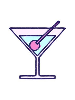 Cocktail Tebeşir Çiziminin pixelize etkisi canlandırması