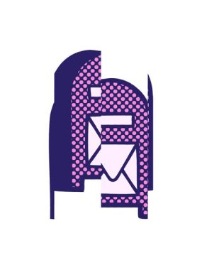 Bir posta kutusunun çizgi roman stili animasyonu bölünüyor