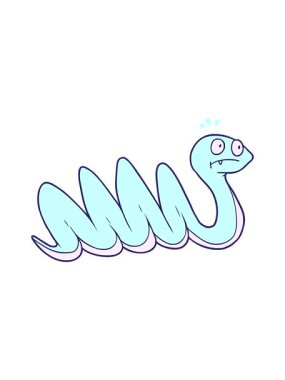 jiggle and pause animation of cartoon snake