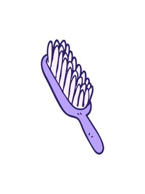 shaking motion animation of cartoon doodle hair brush