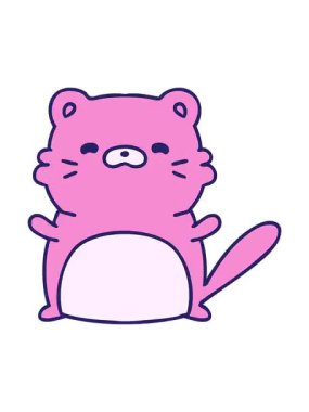 Küçük sevimli bir kedi çizgi filminin titreyen hareketli animasyonu