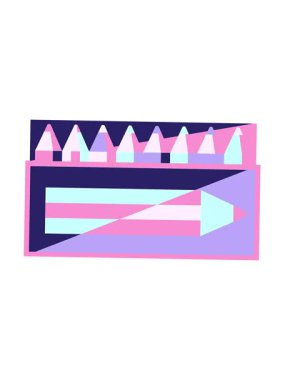 Renkli kalem paketinin titreşimli hareket canlandırması çizim tasarımı