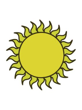 Klasik dövme güneşinin renk animasyonu