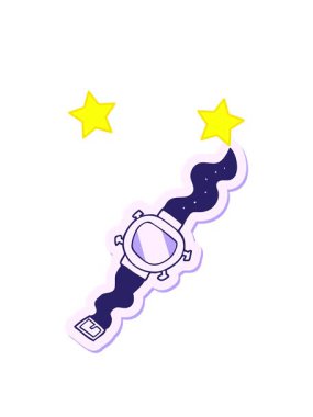 dönen yıldızlar çizgi film bilek saatinin çıkartmasının animasyonu