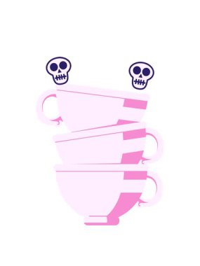 kupa yığınının dönen kafatası animasyonu grafik vektör resimleme simgesi