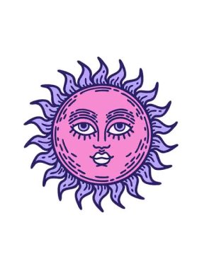 Yüzü dövmeli güneşin hareketli animasyonu