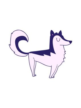 Karikatür Husky 'nin basınçlı animasyonu