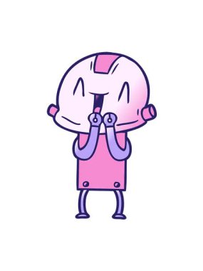 Robot karikatürünün titreşimli animasyonu