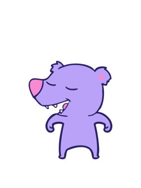 çizgi film Kawaii ayı tasarımının animasyonunu genişletiyorum.