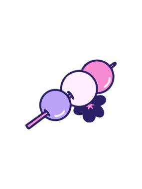 Geleneksel Hanami Japon tatlısının canlandırması.