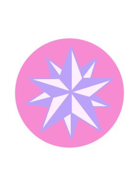 Dikkat çekici bir animasyon. Neon ışıklı bir yıldızın ikonik dövme görüntüsü.