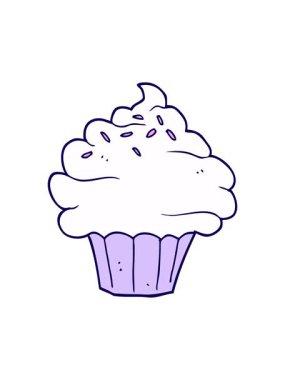 Bir kek tasarımının neon ışık efekti animasyonu