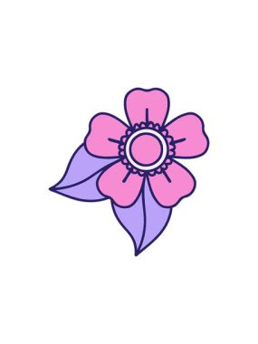 Çiçek dekoratif elementinin yıldız patlaması etkisi canlandırması