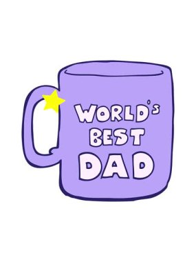 Parıldayan yıldızlar dünyanın en iyi baba kupasının animasyonunu etkiler.