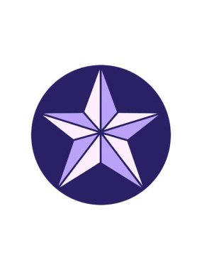 Yıldız çiziminin ikonik dövme tarzının yıldız patlaması etkisi animasyonu