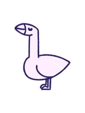 Kaz karakterinin basınçlı animasyonu