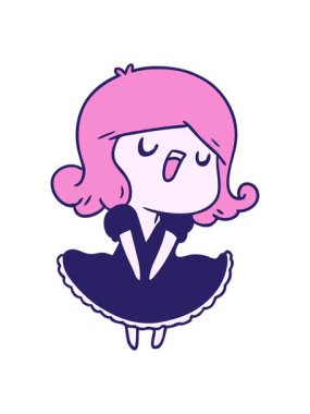 Tatlı bir kawaii kızının çizgi film canlandırmasını salla ve durdur.