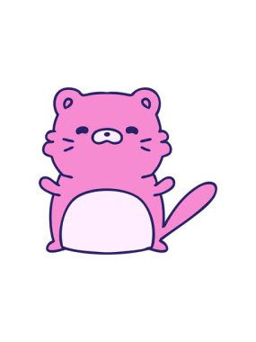 Küçük sevimli bir kedi çizgi filminin dikkat çekici animasyonu.