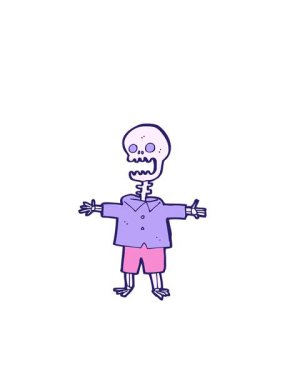 karikatür iskeletinin hareketli animasyonu