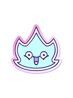 Dikkat çekici bir çizgi film çıkartması. Mutlu bir ateş.