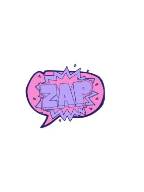 Mutlu serbest konuşma baloncuğu çizgi film zap patlama işaretinin yatay titreşimli animasyonu