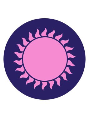 Parlak ışık efektleri ikonik dövme tarzı güneşin animasyonu