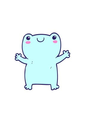 Çizgi film karakteri şirin kurbağanın yanıp sönen radyal çizgileri.