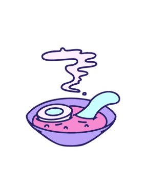 Geleneksel kase tasarımında sıcak ramen çorbasının hareketli animasyonu