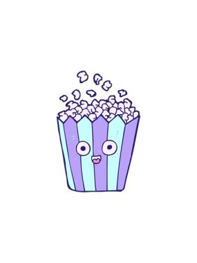 Basit patlamış mısır tasarımının yıldız patlaması etkisi animasyonu