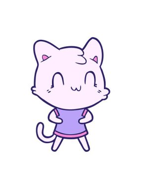 Çizgi film mutlu kedi çiziminin parlak ışık efekti