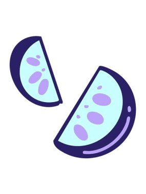 İki dilim Brezilya limon çizgi filminin hareketli animasyonu