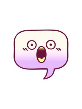 Parlak renkli bir konuşma baloncuğunun gradyan gölgeli karikatürünün hareketli canlandırması