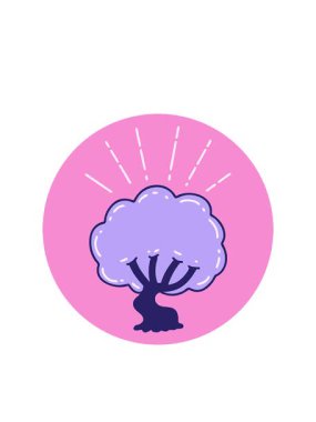 Yanıp sönen radyal çizgiler dövme ağacı şeklindeki çizgi filmin animasyonu