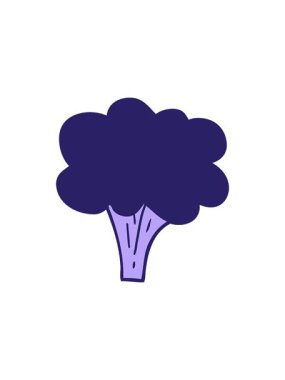 Çizgi film karalama brokoli sapının radyoaktif parlak animasyonu