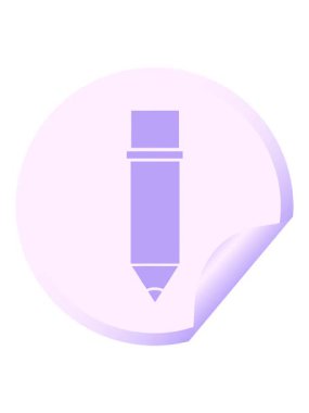 shivering motion animation of circular peeling sticker cartoon of a of a pencil